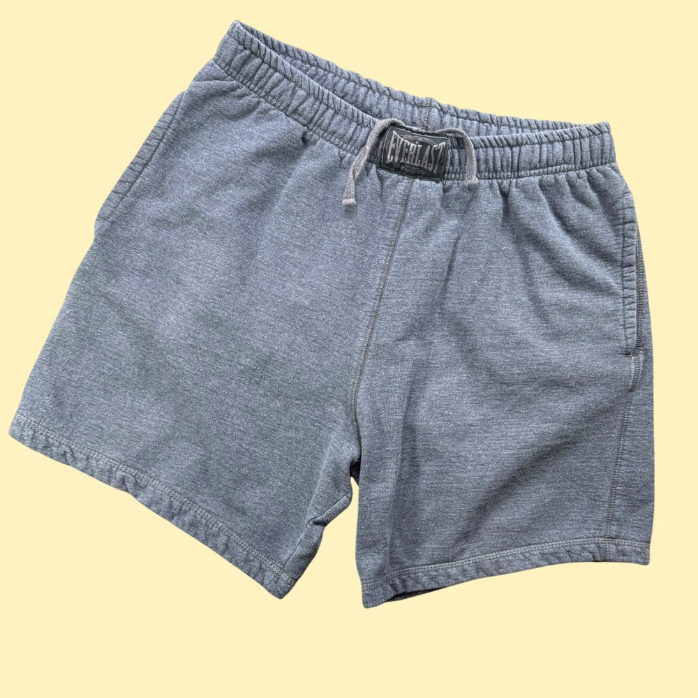 Vintage Everlast Fleece Sweat Shorts Mens L Grey Heather Cotton Boxing Gym Y2K